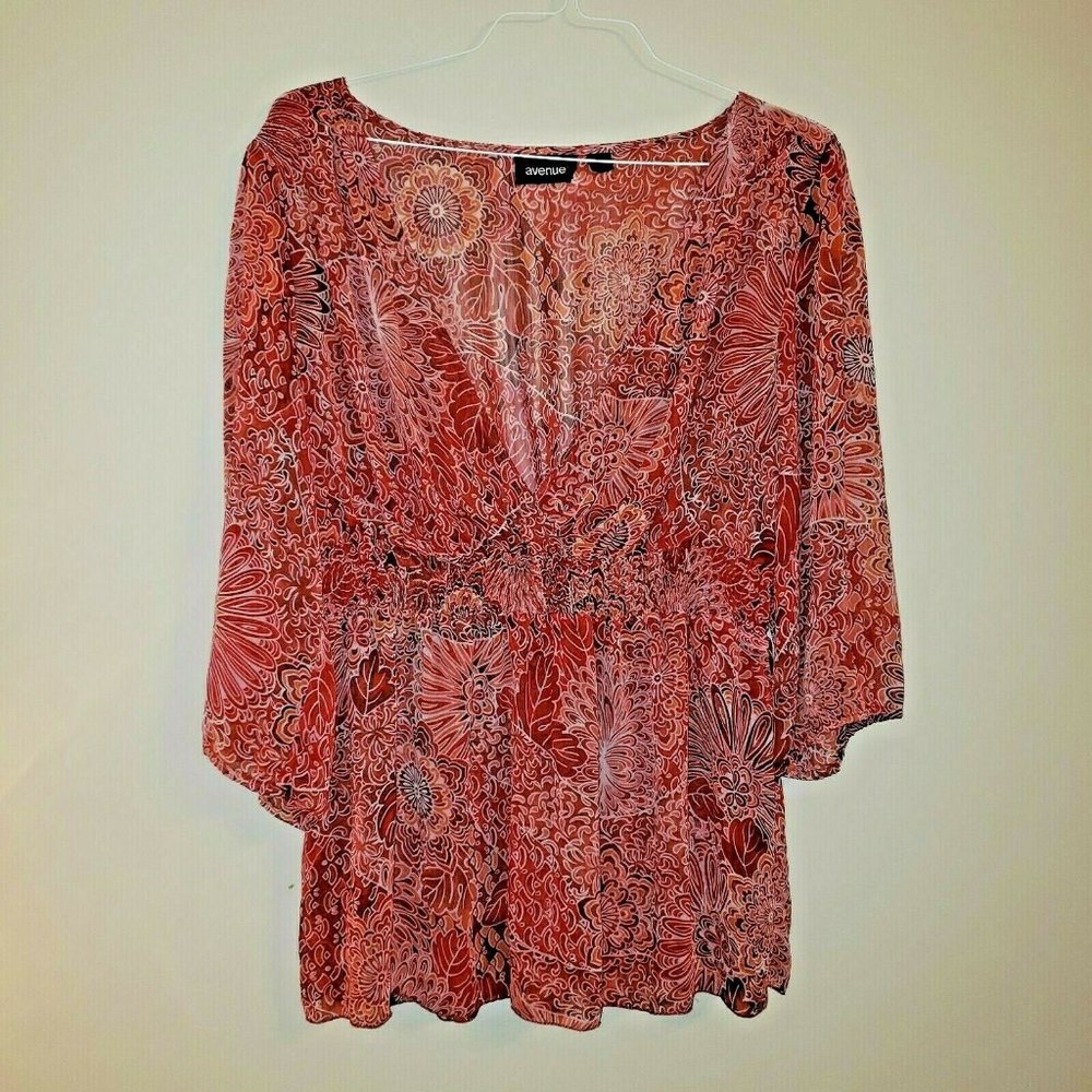 Avenue women's top blouse plus size 18/20 sheer